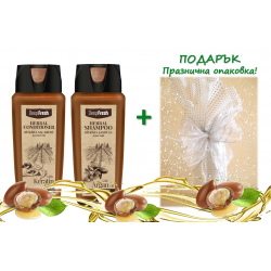 Подаръчен комплект шампоан и балсам за коса с Кератин и Арган Deep Fresh + ПОДАРЪК – празнична опаковка