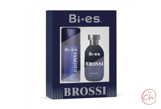 Мъжки подаръчен комплект Brossi Blue - парфюмна вода 100ml и дезодорант 150ml - BI-ES