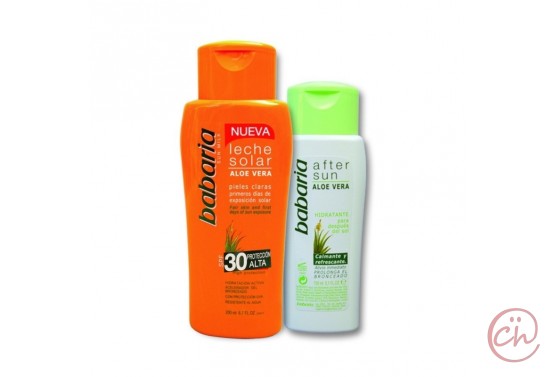 Слънцезащитен комплект за чувствителна кожа лосион SPF30 и балсам за след слънце – Babaria