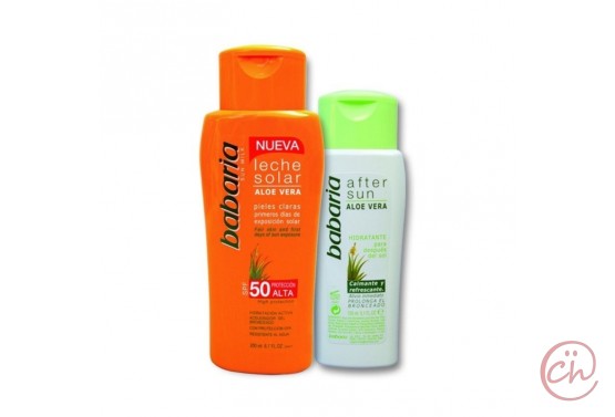 Слънцезащитен комплект за чувствителна кожа лосион SPF50 и балсам за след слънце – Babaria