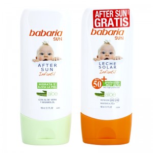 Слънцезащитен комплект за бебета лосион SPF50 и балсам за след слънце – Babaria