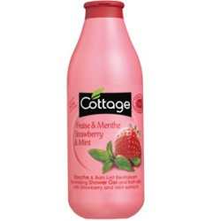 Душ гел и пяна за вана 2 в 1 с ревитализиращ ефект Ягода и мента 750ml- Cottage