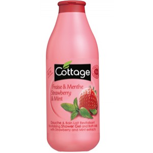 Душ гел и пяна за вана 2 в 1 с ревитализиращ ефект Ягода и мента 750ml- Cottage