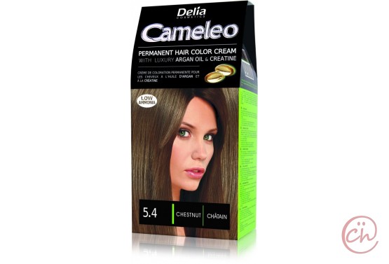 Трайна крем боя за коса с Арганово масло Cameleo – Кестен 5.4 – Delia