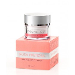 Натурален нощен крем за лице с българско розово масло Rosa Pretiosa – Natural Cosmetic