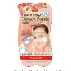 Почистваща двойна доза кислородна маска за лице с Праскова - Purederm