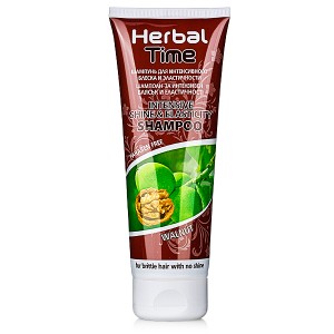 Шампоан за коса за интензивен блясък и еластичност с Орех Herbal Time – Rosa Impex