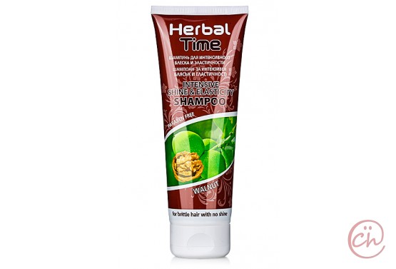 Шампоан за коса за интензивен блясък и еластичност с Орех Herbal Time – Rosa Impex